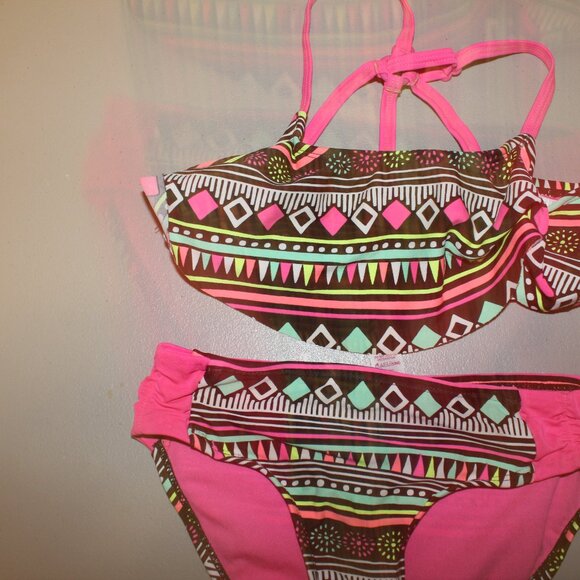 Multi Color 2 Pcs Justice Bikini  Swimsuit Size 7 - Picture 2 of 11